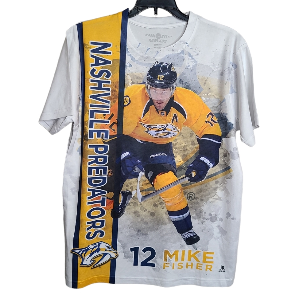 Kewl Dry NHL Nashville Predators #12 Mike Fisher Graphic Tshirt Unisex Small